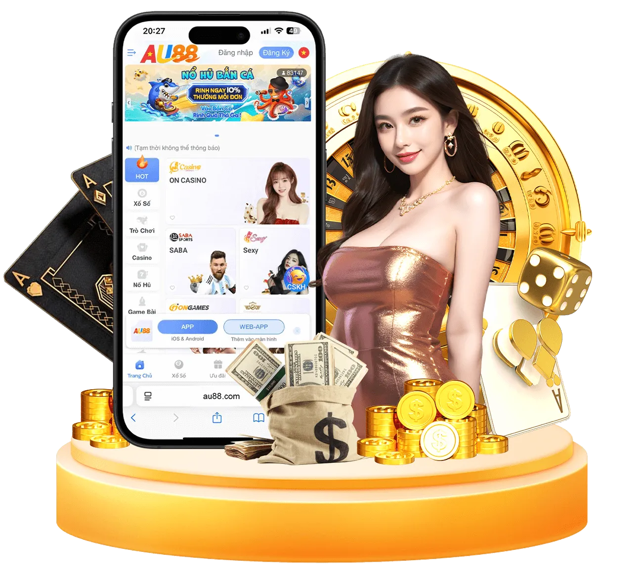 Ứng dụng AU88 trên điện thoại